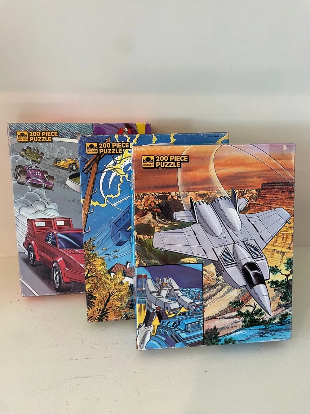 GoBots Puzzle Lot 200 Pieces Set of 3 Golden Tonka 1985 Leader-1 Cop-Tur Turbo